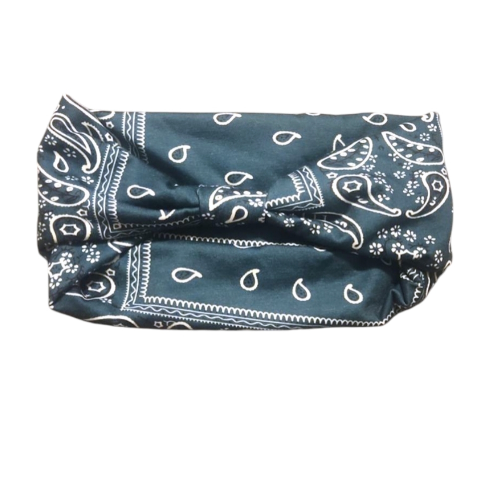 Teal bandana print headband
